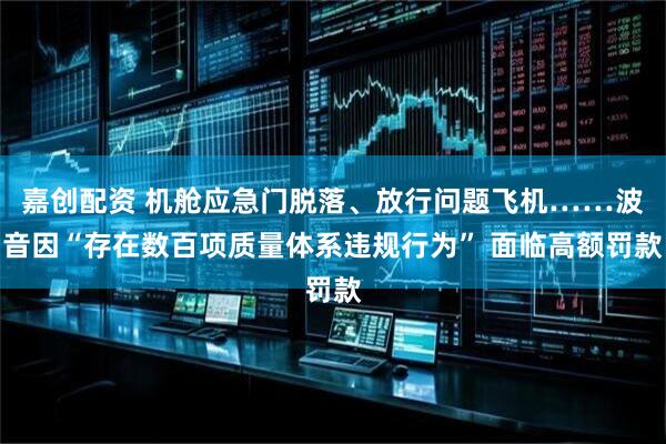 嘉创配资 机舱应急门脱落、放行问题飞机……波音因“存在数百项质量体系违规行为” 面临高额罚款